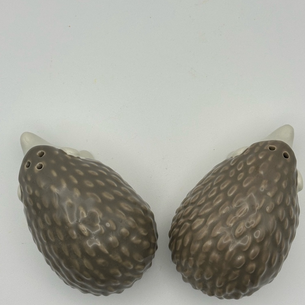 Gray Ceramic Hedgehog Salt and Pepper Shakers - Picture 3 of 6